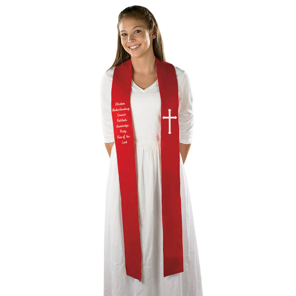 Murphy Confirmation Stole 4" x 90" - Gifts of the Holy Spirit