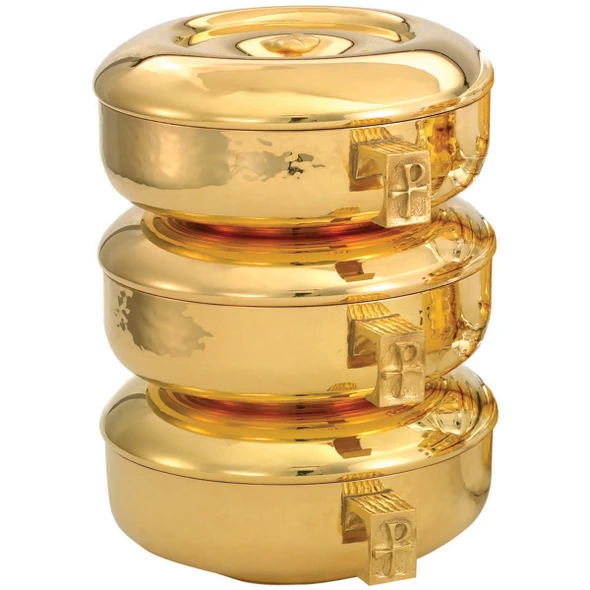 Alviti 446GSET 3 Pc Stacking Ciboria Set Hammered