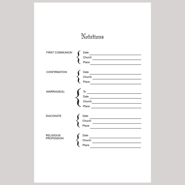 Remey Communion Certificate w Notations on Back 50/Pk