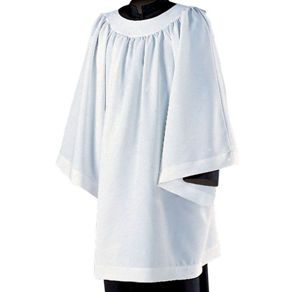 Abbey Priest Surplice Liturgical Poly/Cotton Round Yoke