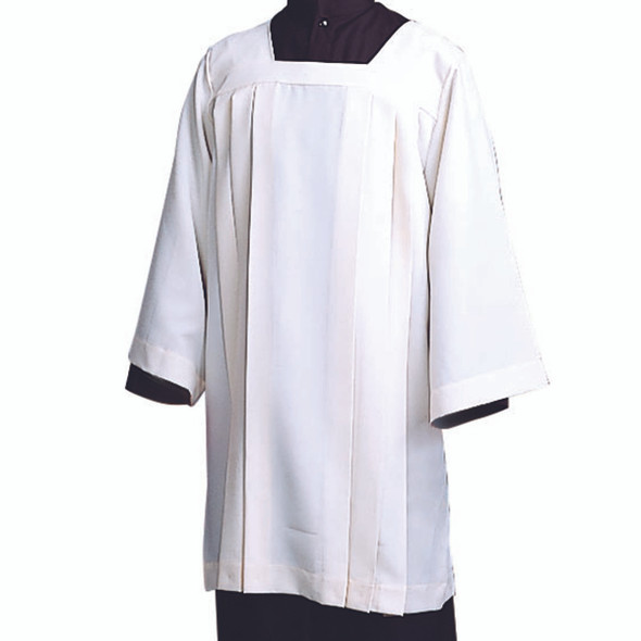 Abbey Priest Surplice Ecumenical Poly/Cotton Square Yoke