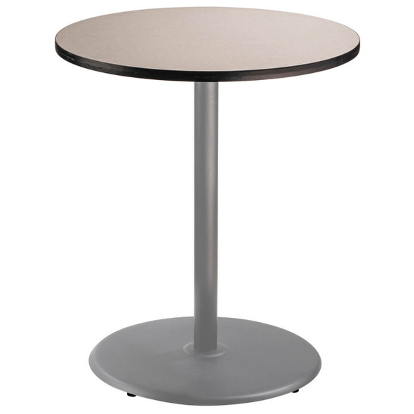 NPS Café Table, 42" Round, Grey Round Base, 42" H, MDF Core/Protect Edge