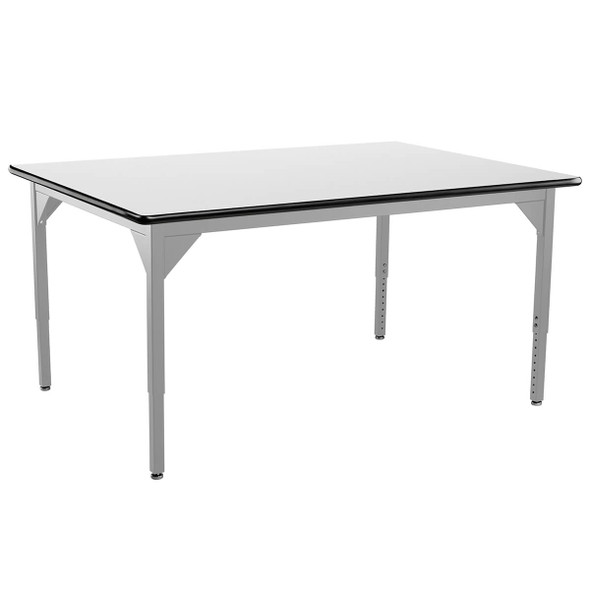 NPS Heavy Duty Height Adjustable Table w HP Laminate Top Grey Frame