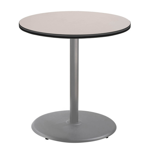 NPS Café Table, 36" Round, Grey Round Base, 36" H, MDF Core/Protect Edge