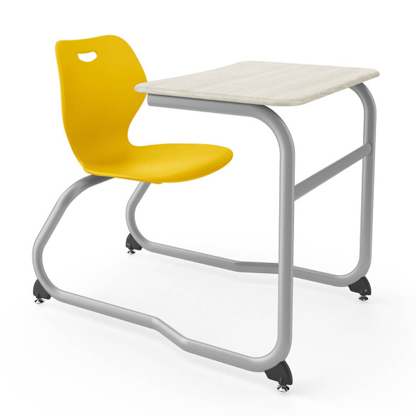 KI Intellect Wave Double Entry Desk w Hard Plastic Top