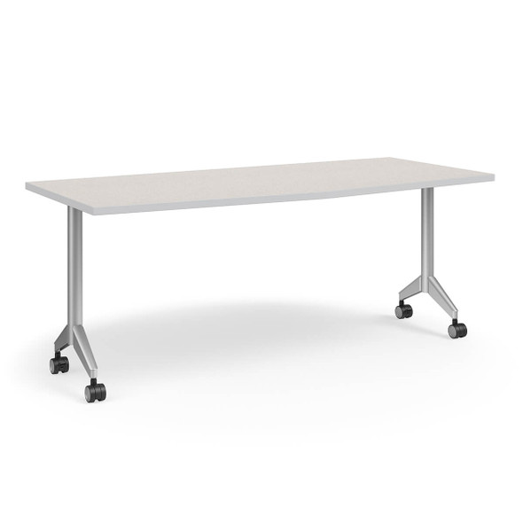 KI Pirouette Fixed-Top Chevron Table w Casters 30" x 72"