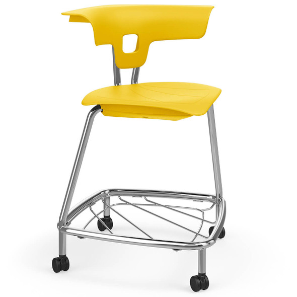 KI Ruckus Stool w Casters and Bookbag Rack 24"