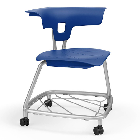 KI Ruckus Stack Chair w Casters and Bookbag Rack 18"