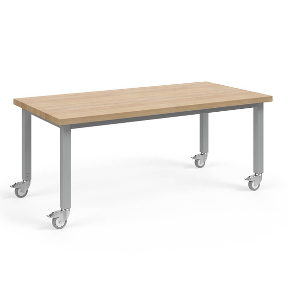 KI Stout Table 29"H w Butcherblock Top 42"x60"