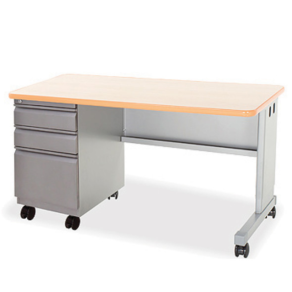 Smith System 24" x 54" Cascade Teacher Desk Left Pedestal B/B/F
