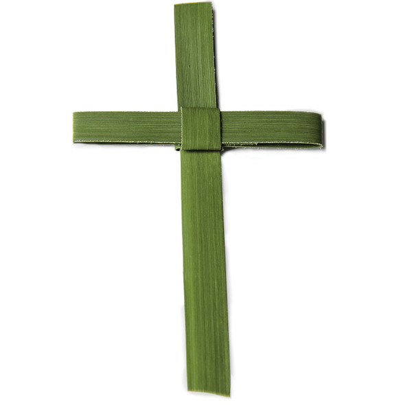 Hand Folded Palm Cross 5"x3" 25/Bg