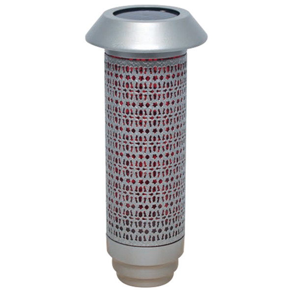 Alviti 9873PCF Solar Cemetery Light Silver/Red w Stake Filigree Design