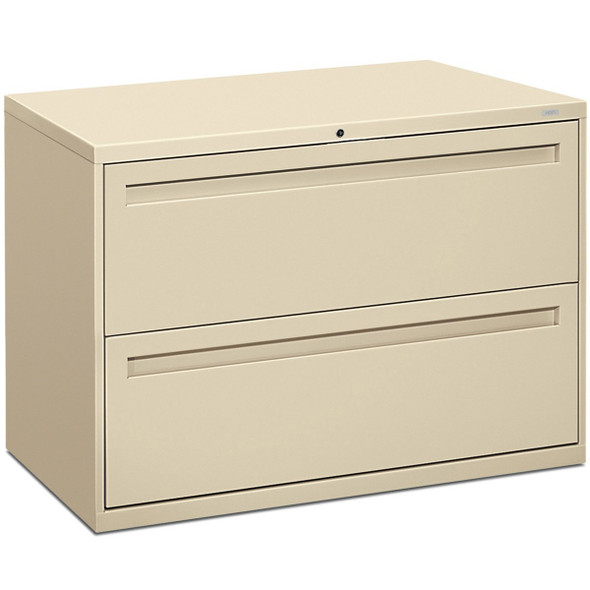 HON 700 Series 2-Drawer 42" W Lateral File w Lock 19 1/4" D