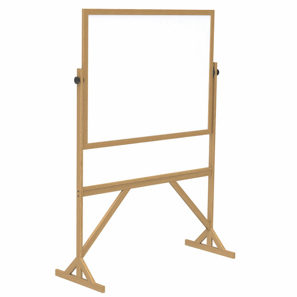 Ghent Mobile Reversible Board Wood Frame Non-Magnetic Markerboard Both Sides
