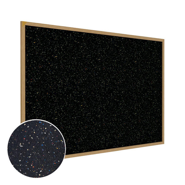 Ghent 2'x3' Wood Frame, Oak Finish Recycled Rubber Bulletin Board