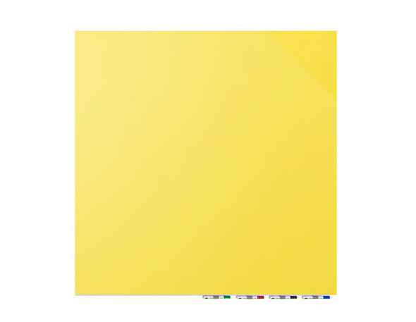 Ghent Aria 4'H x 4'W Magnetic Low Profile Horizontal Glassboard w Magnets