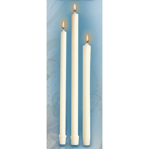 Emkay Altar Candle 51% Beeswax 1-1/8"x15" 12/Ct Self Fitting End