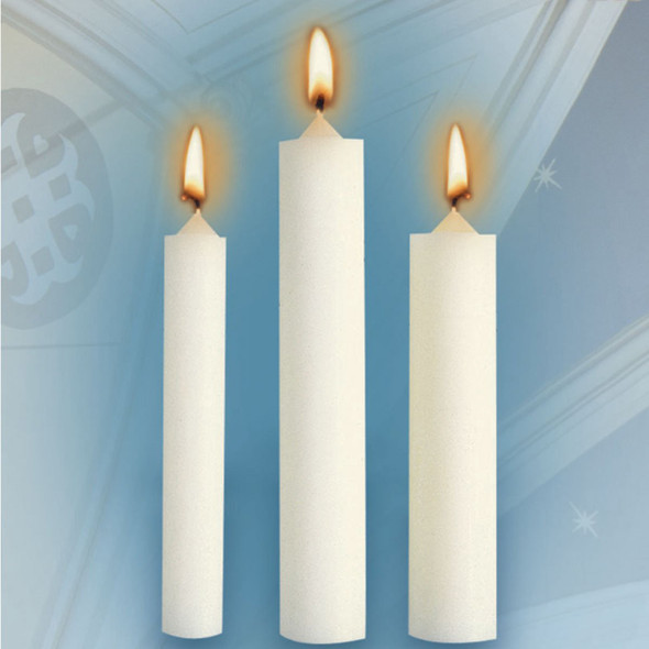Emkay Altar Candle 51% Beeswax 1-1/8"x15" 12/Ct Plain End