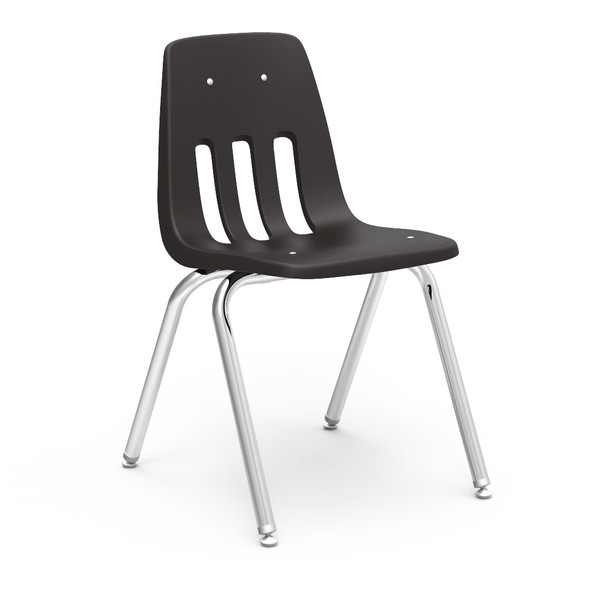 Virco 9000 Series 18" Chair, Black Seat, Chrome Frame QS