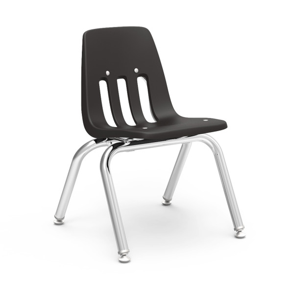 Virco 9000 Series 12" Chair, Black Seat, Chrome Frame