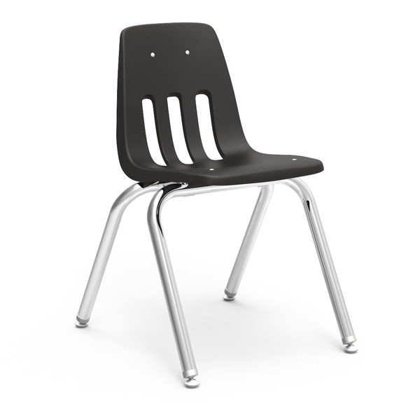 Virco 9000 Series 16" Chair, Black Seat, Chrome Frame