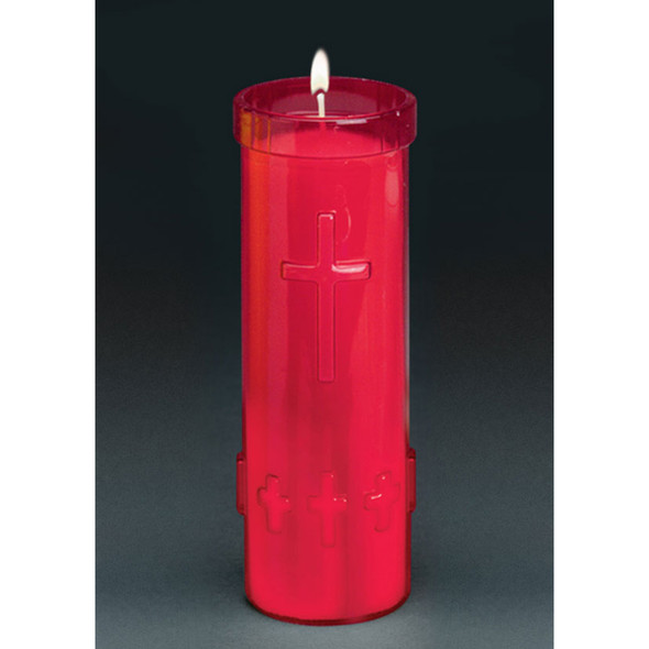 Emkay Devotional Candle 6 Day Glass Ruby 12/Cs