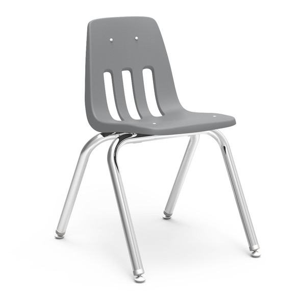 Virco 9000 Series 16" Chair, Graphite Seat, Chrome Frame
