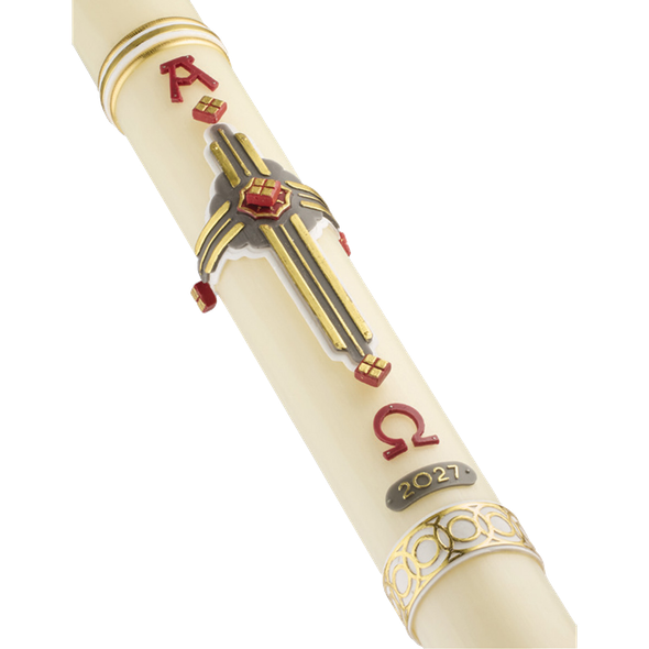 Root Paschal Candle Surrexit Dominus Pewter
