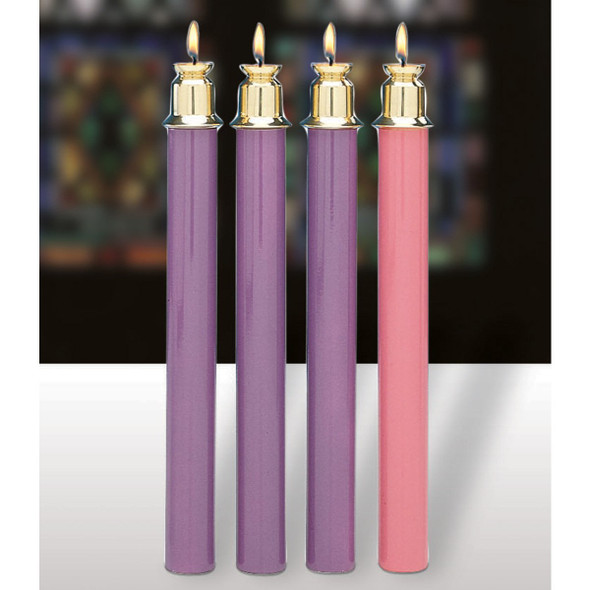 Will & Baumer Tube Candle Advent 3 Purple/1 Pink 1 3/8" x 13 1/2"