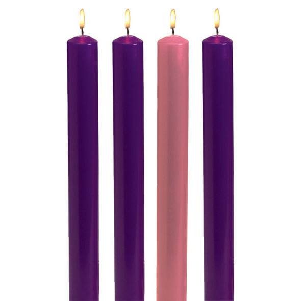 Will & Baumer Polar Advent Candle Set 1 1/2" x 16" 3 Purple/1 Pink