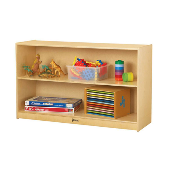 Jonti-Craft Low Mobile Storage Unit w Fixed Straight-Shelf