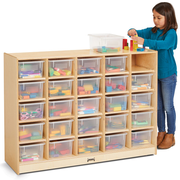 Jonti-Craft Mobile Storage Unit w 25 Clear Trays