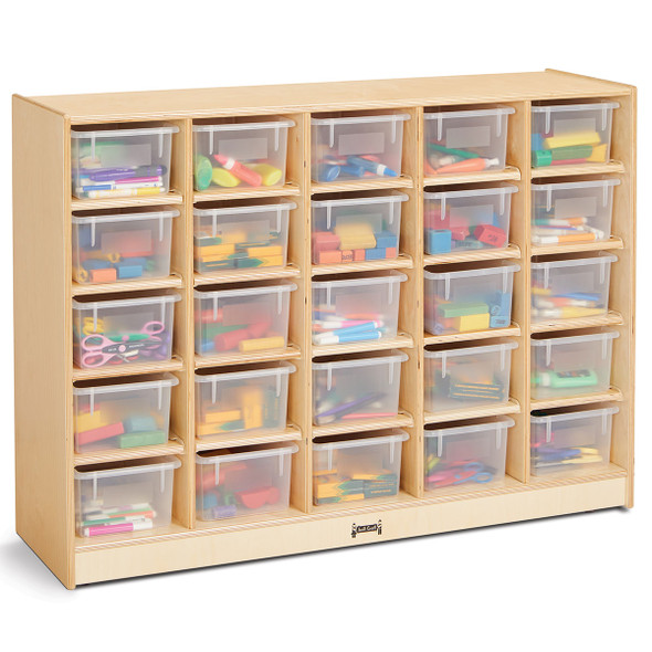 Jonti-Craft Mobile Storage Unit w 25 Clear Trays