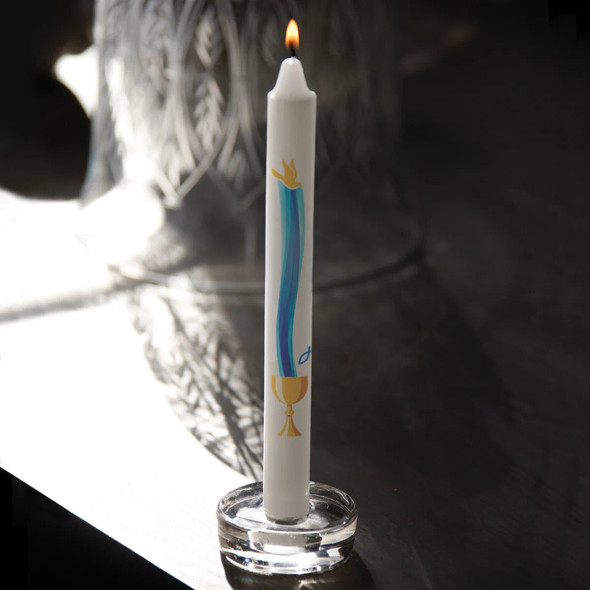 Root Baptismal Candle "Dove & Chalice"