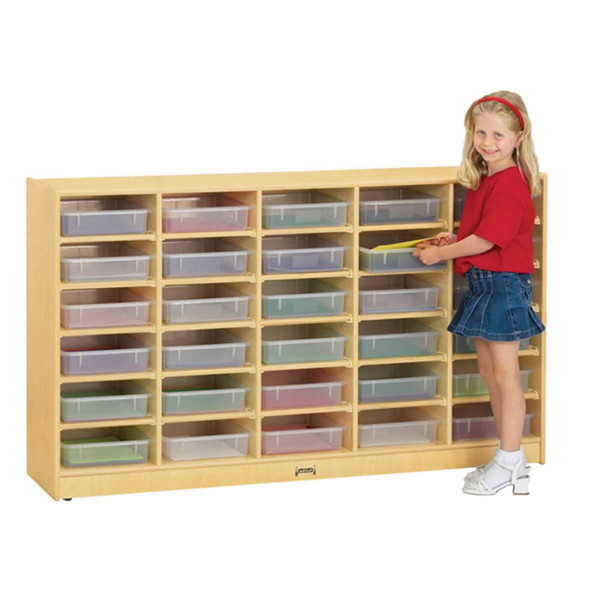 Jonti-Craft Mobile Storage Unit w 30 Clear Trays