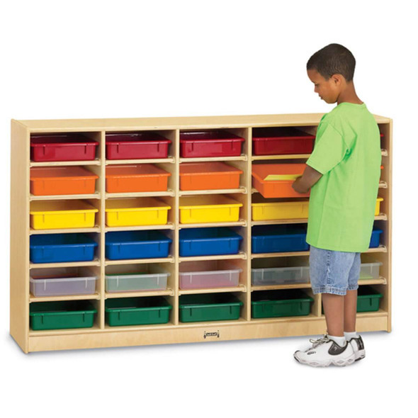 Jonti-Craft Mobile Storage Unit w 30 Multi-Colored Trays