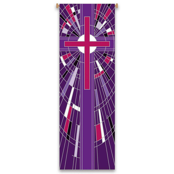 Slabbinck Banner Cross Mosaic Purple 39 3/8"x118"