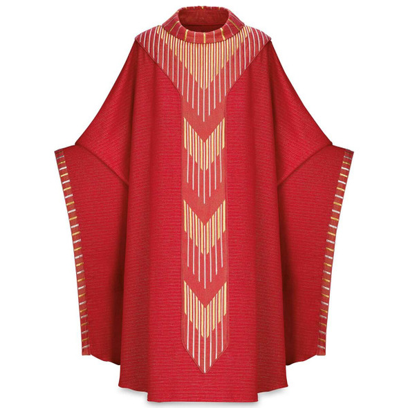 Slabbinck Monastic Chasuble In Cantate Fabric Red- 53" Long