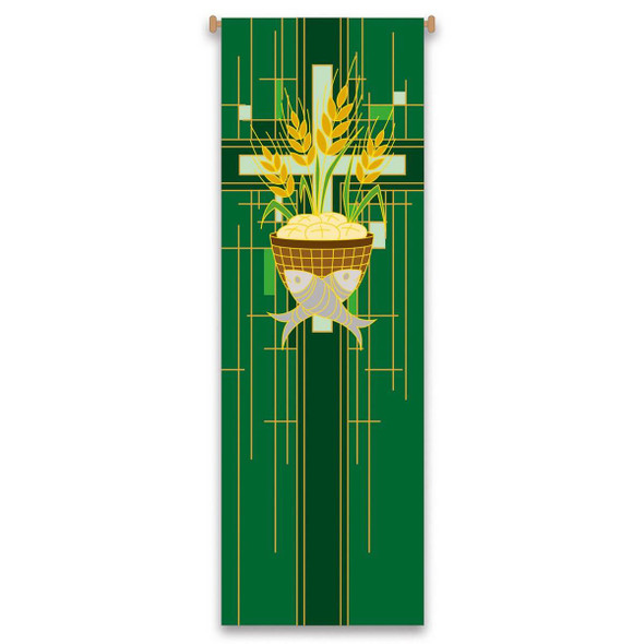 Slabbinck Banner Fish Host and Wheat 39 3/8"x118"