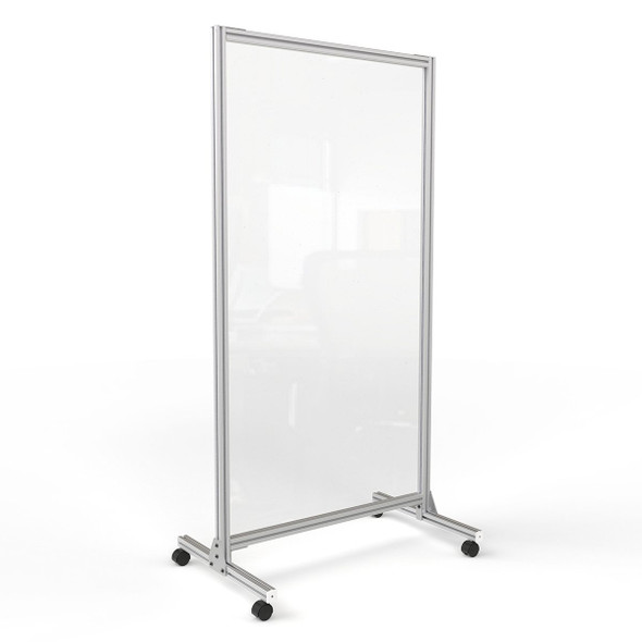 Ghent Plastic Mobile Divider, Clear, 74"H x 38"W