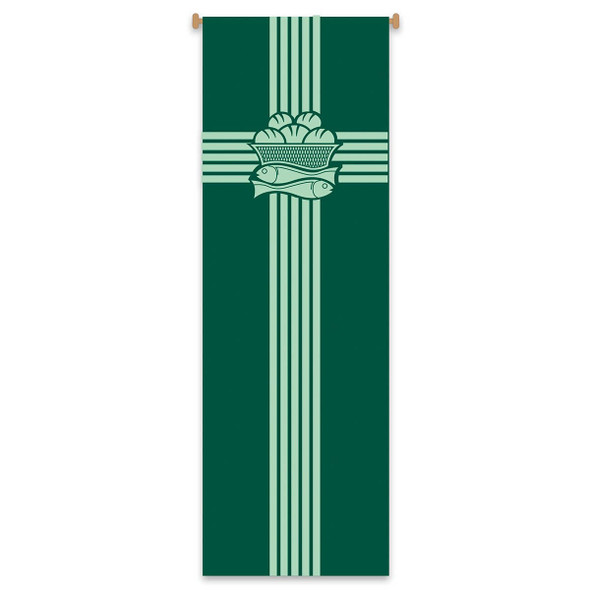 Slabbinck Banner Bread w Cross and Ichthus 39 3/8" x 118"