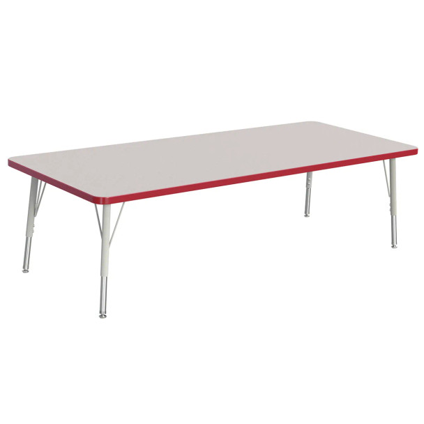 Jonti-Craft Berries 30x72" Activity Table-Gray/Red/Gray