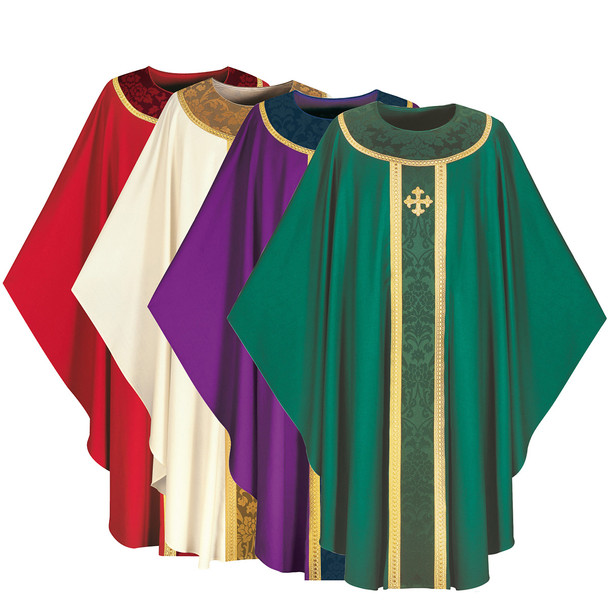 Slabbinck Gothic Chasuble with Brugia Fabric - Set of 4 Colors