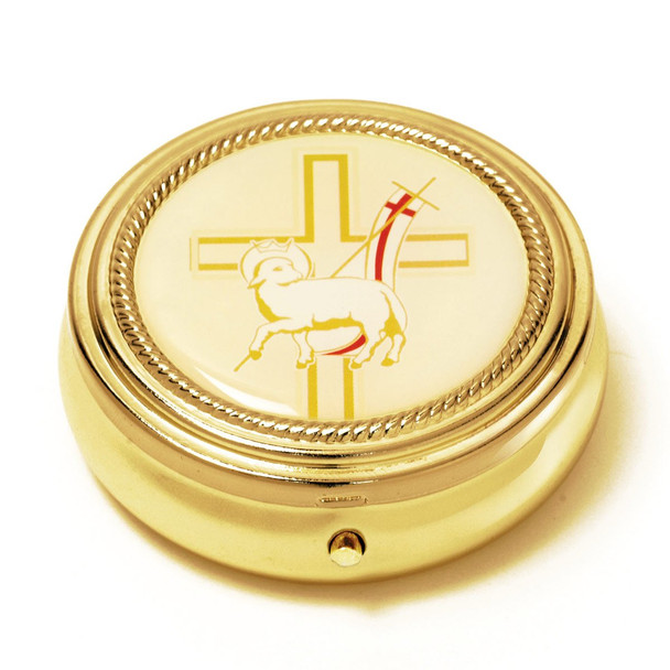 Sudbury Brass Lamb with Cross Pyx - 3/Pk