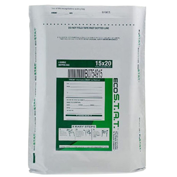US Bank Green Eco Stat Tamper-Evident Bundle Bag 15" x 20" White 250/Bx
