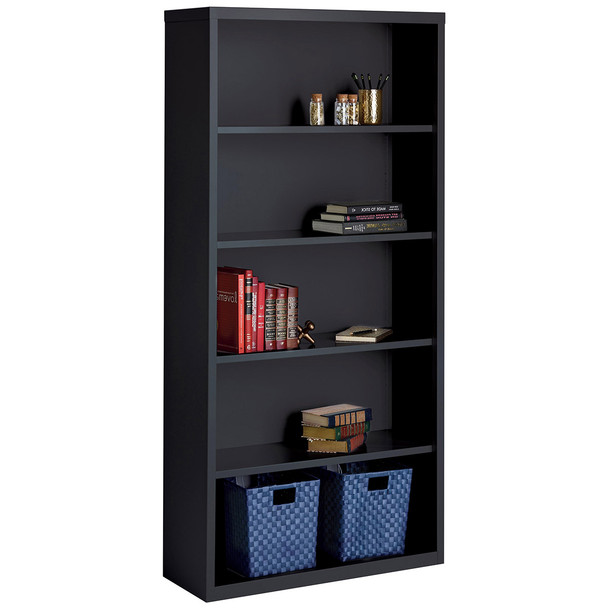 Lorell Fortress Series 5-Shelf Bookcase-Black