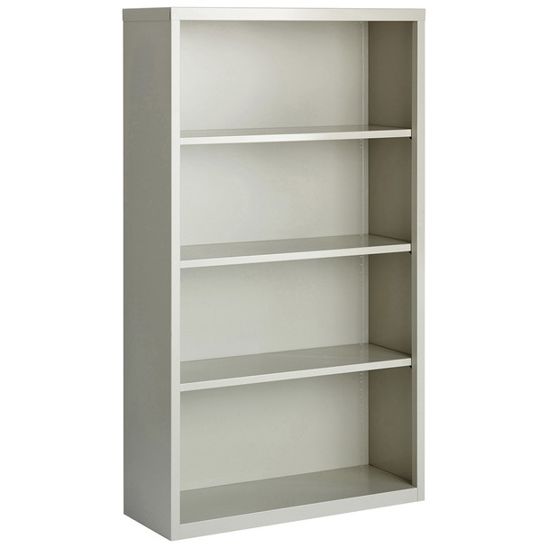 Lorell Fortress Series 4-Shelf Bookcase-Light Gray