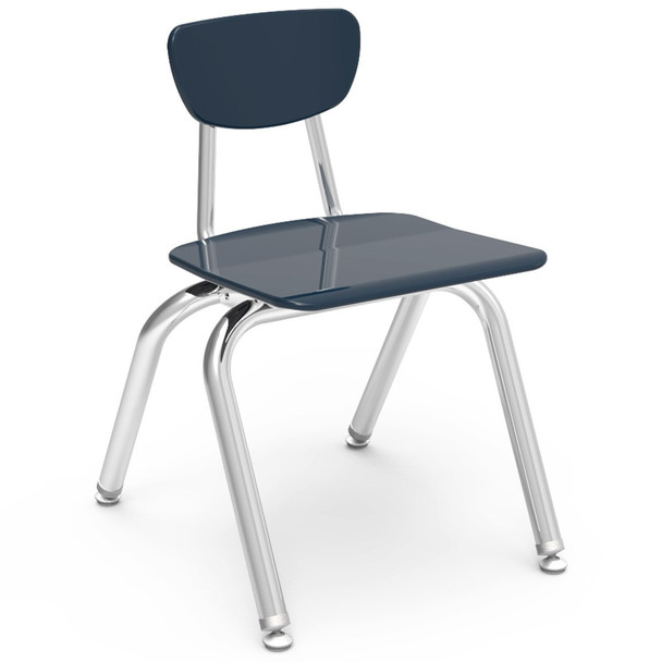 Virco 3000 Series 14"  Chair, Navy Seat, Chrome Frame