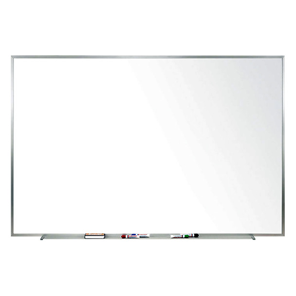 Ghent 4'x8' Magnetic Porcelain Whiteboard w Aluminum Frame, Blade Tray