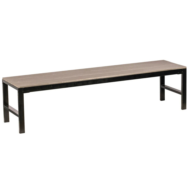Lorell Faux Wood Outdoor Bench-Charcoal Grey